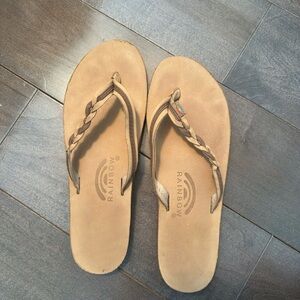 Rainbow Tan Flip Flops